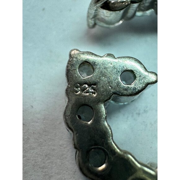 Estate Sterling Silver 925 Initial G Pendant with Clear Stones, 18.5mm, 3.2g - Picture 5 of 8